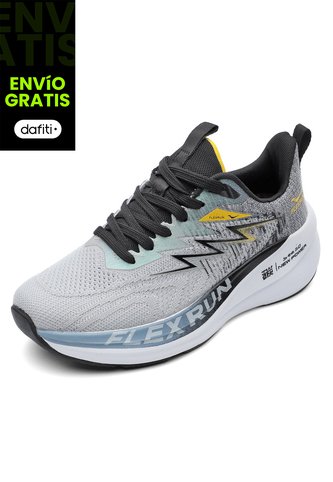 Tenis Running Hombre Gris-Amarillo Tellenzi H-032 Tellenzi