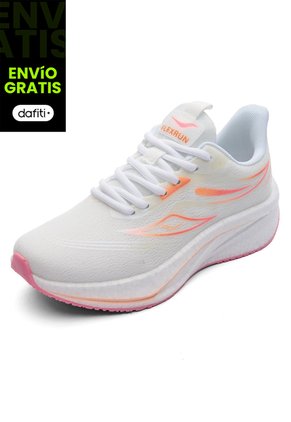 Tenis Running Mujer Blanco-Rosa Tellenzi D-039