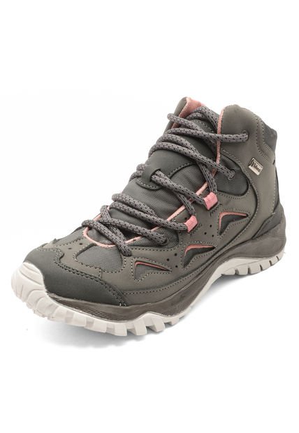Bota Outdoor Mujer Gris-Rosa Tellenzi 2502