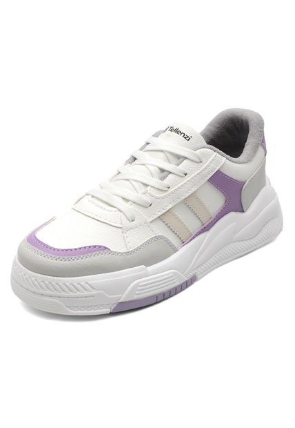 Tenis Dama Blanco-Lila Tellenzi 5038
