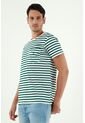 Tennis Camiseta De Rayas Verdes Para Hombre de Tennis