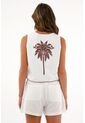 Tennis Chaleco Blanco Con Bordado De Palmera Para Mujer de Tennis