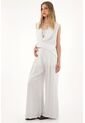 Tennis Chaleco Asimétrico Con Solapa Blanco Para Mujer de Tennis