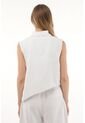 Tennis Chaleco Asimétrico Con Solapa Blanco Para Mujer de Tennis