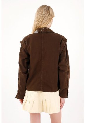 Tennis Abrigo En Tela Ovejero Con Lentejuelas Café Para Mujer