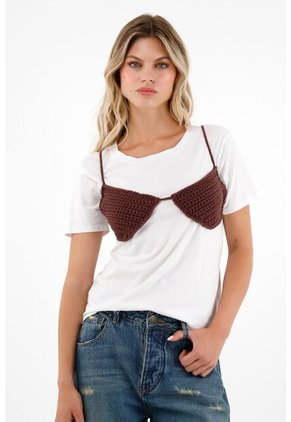 Tennis Top Rojo Tejido Para Mujer