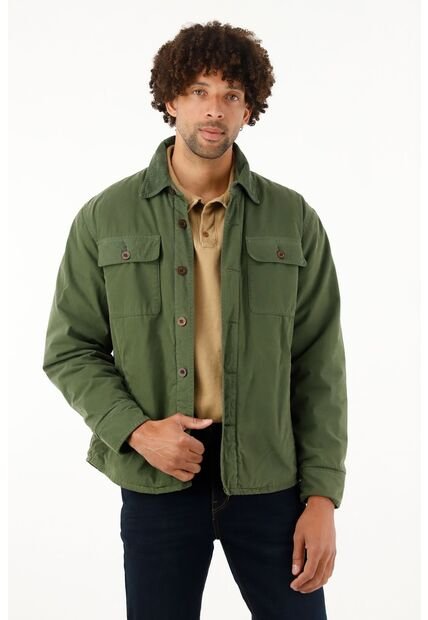 Tennis Chaqueta Con Bolsillos De Parche Verde Para Hombre