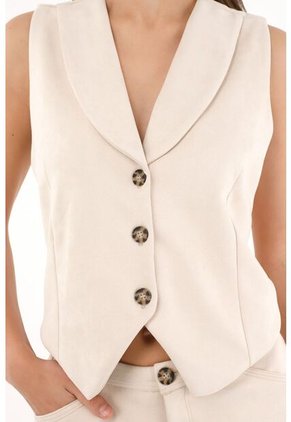 Tennis Chaleco En Tela Suede Crudo Para Mujer