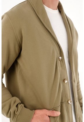 Tennis Buzo De Cuello Con Solapa Verde Para Hombre