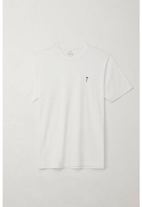 Tennis Camiseta Básica De Silueta Regular Blanca Para Hombre