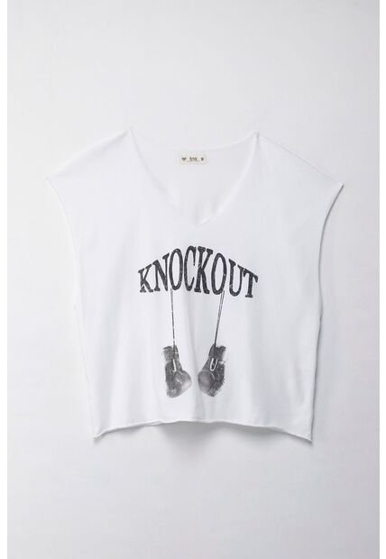 Tennis Camiseta Boxy Fit Con Estampado Blanca Para Mujer