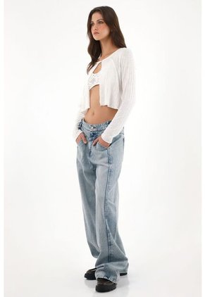 Tennis Camiseta Manga Larga En Rib Crudo Para Mujer