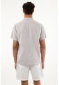 Tennis Camisa Gris Manga Corta En 100% Lino Para Hombre de Tennis