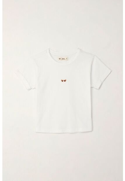 Camiseta Básica Estampada Blanca Para Niña