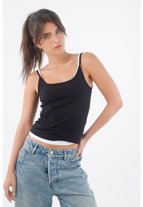 Tennis Camiseta Tipo Esqueleto En Tejido Liviano Negra Para Mujer