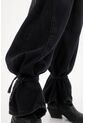 Tennis Jean Wide Leg Con Amarres En Bota Negro Para Mujer de Tennis
