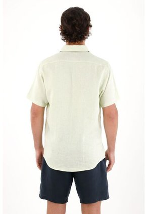 Tennis Camisa En 100% Lino Verde Para Hombre