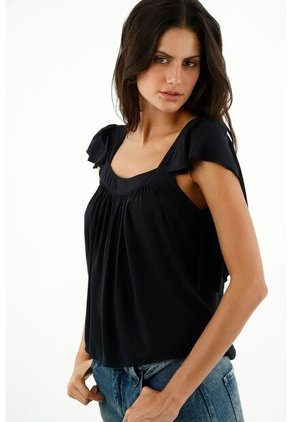 Tennis Camisa Manga Sisa Con Bolero Negra Para Mujer