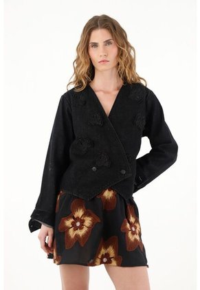 Tennis Chaqueta Torera Con Apliques De Flores Para Mujer