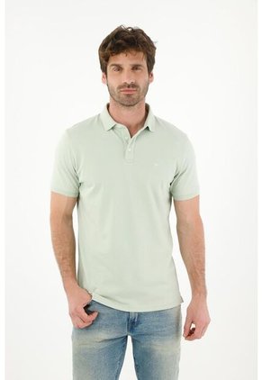 Tennis Polo En Tela Piqué Lycra Verde Para Hombre