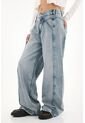Tennis Jean Wide Leg De Tiro Alto Azul Para Mujer de Tennis