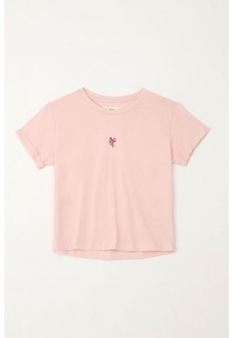 Camiseta Básica Estampada Rosada Para Niña Tennis