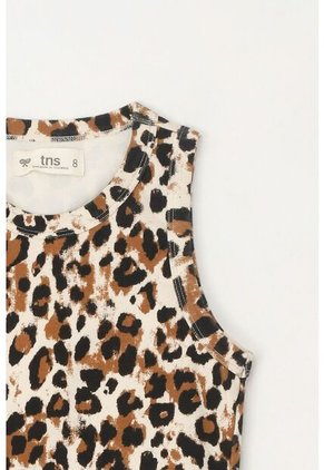 Camiseta Crop De Estampado Animal Print Para Niña