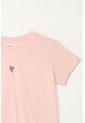Camiseta Básica Estampada Rosada Para Niña de Tennis