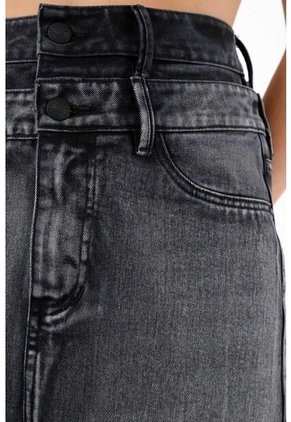 Tennis Falda Negra En Dúo Tono Para Mujer