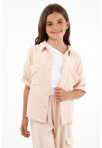 Camisa Crudo De Botones Para Niña Tennis