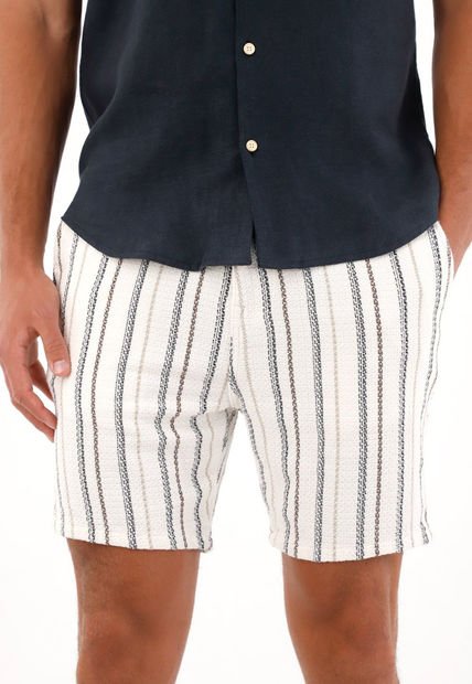 Bermuda Con Diseño A Rayas Para Hombre