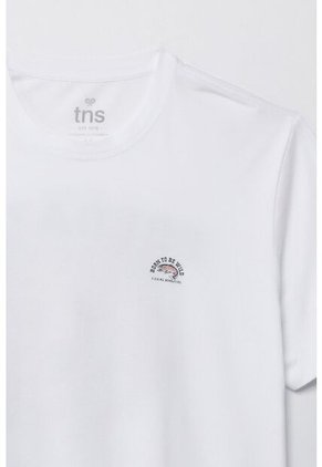 Tennis Camiseta Manga Corta Estampada Blanca Para Hombre