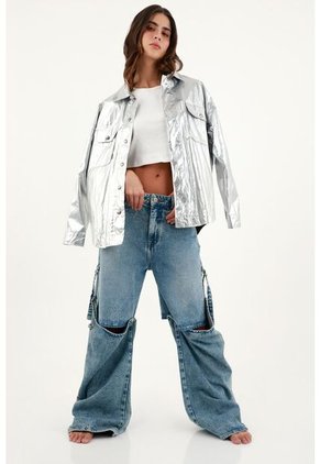 Camichaqueta Con Efecto Metalizado Para Mujer