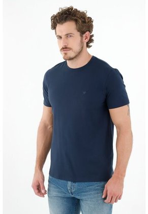 Tennis Camiseta Azul Cuello Redondo Para Hombre