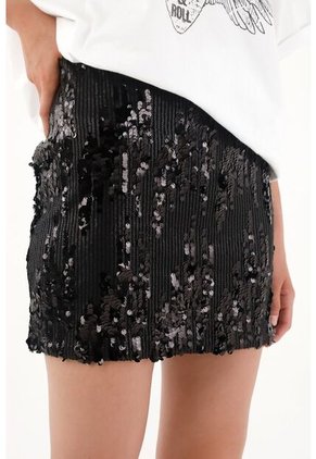 Tennis Falda Semiajustada Con Lentejuelas Para Mujer