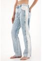 Tennis Jean Recto Tiro Medio Diseño Bicolor Para Mujer de Tennis
