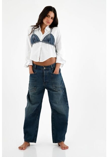 Tennis Camisa Tipo Top Azul Para Mujer