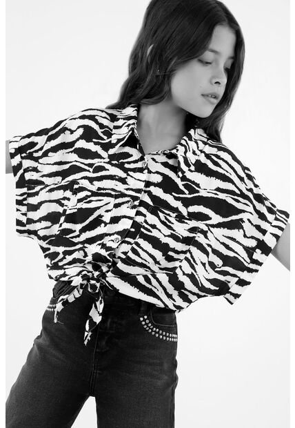 Camisa De Animal Print Para Niña