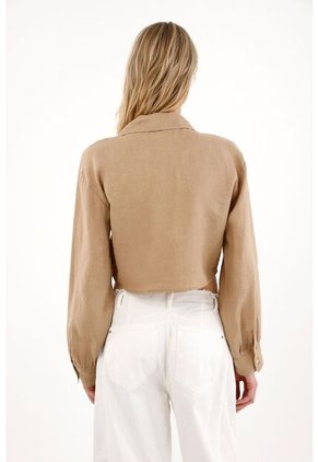 Tennis Camisa En 100% Lino Crudo Para Mujer