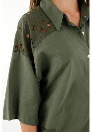 Tennis Camisa Verde Tipo Bowling Para Mujer