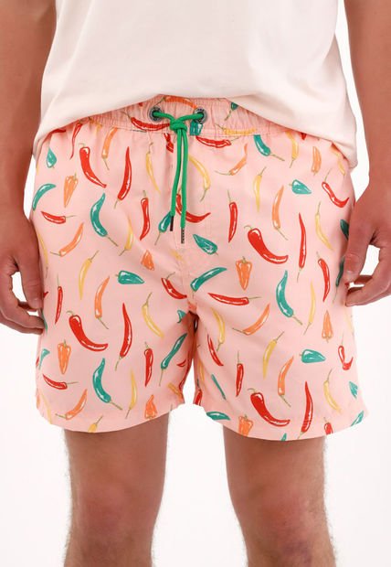 Pantaloneta Con Estampado De Chiles Para Hombre