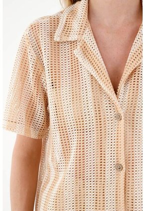 Tennis Camisa Tipo Bowling Crudo Para Mujer