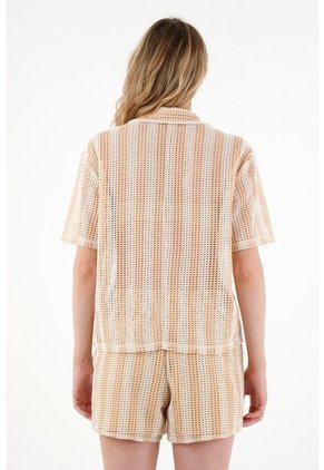 Tennis Camisa Tipo Bowling Crudo Para Mujer