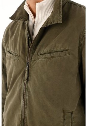 Tennis Abrigo Clásico Con Cierre Frontal Verde Para Hombre