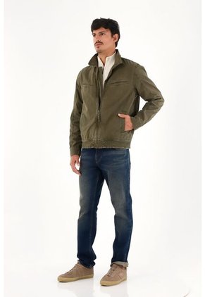 Tennis Abrigo Clásico Con Cierre Frontal Verde Para Hombre