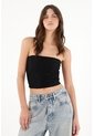Tennis Crop Strapless En Encaje Negro Para Mujer de Tennis