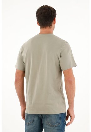Camiseta Regular Fit Cuello Redondo Verde Para Hombre