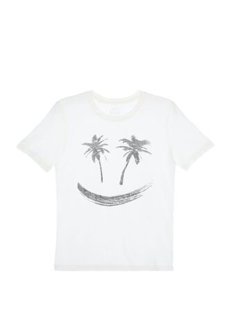 Camiseta Estampada Crudo Para Niño Tennis