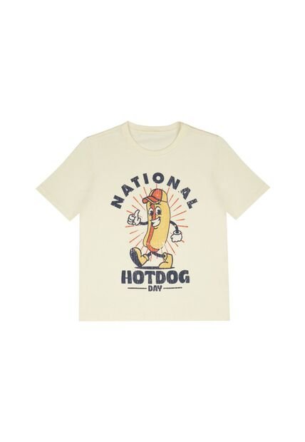 Camiseta Crudo Con Estampado Para Niño