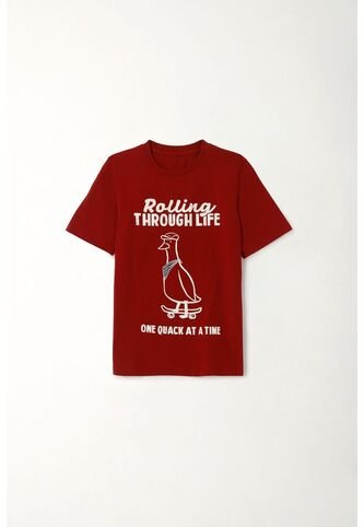 Camiseta Con Estampado Roja Para Niño Tennis